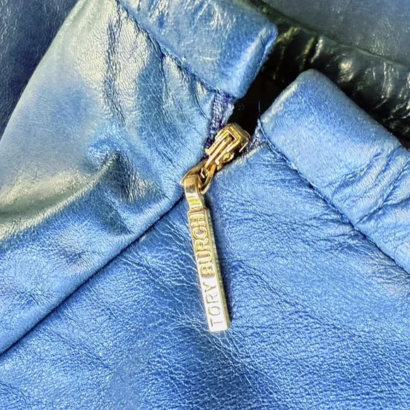 Tory Burch Blue Leather Skirt - Picture 2 of 7